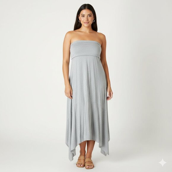 GAP Convertible Maxi Dress 4 in 1 Dress Skirt heather grey Fold over size XS - Picture 1 of 12